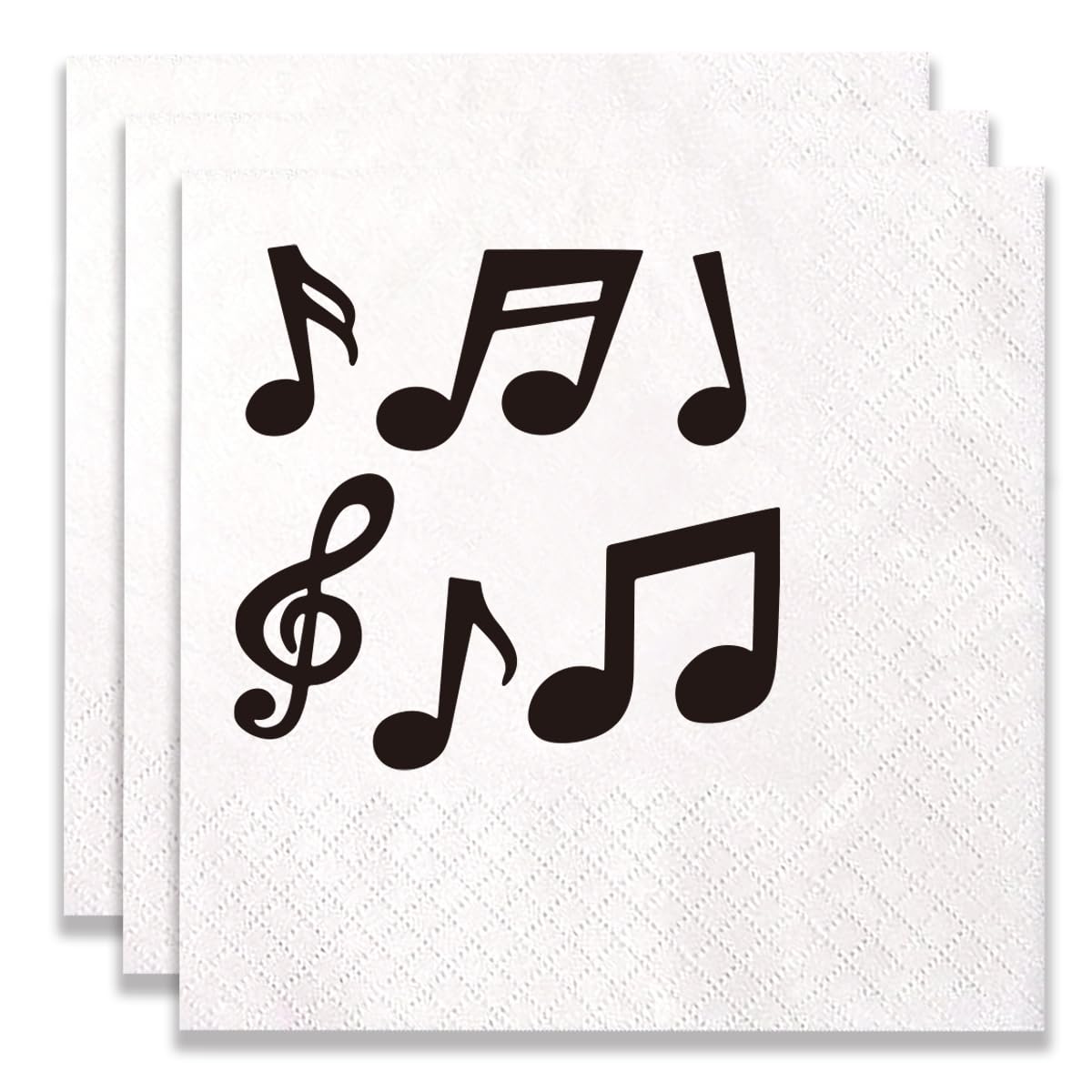 100 Pack of Music Note Printed Disposable Paper Napkins for Birthday Party Graduation Party Music Theme Party Anniversary Decoration