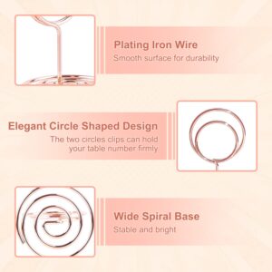 MLURCU Table Number Holders 24PCS Mini Place Card Holders 2 Inch Short Wire Picture Holders Table Number Stands for Wedding Reception Graduation Party Restaurant Photo Menu Memo Holder（Rose Gold）