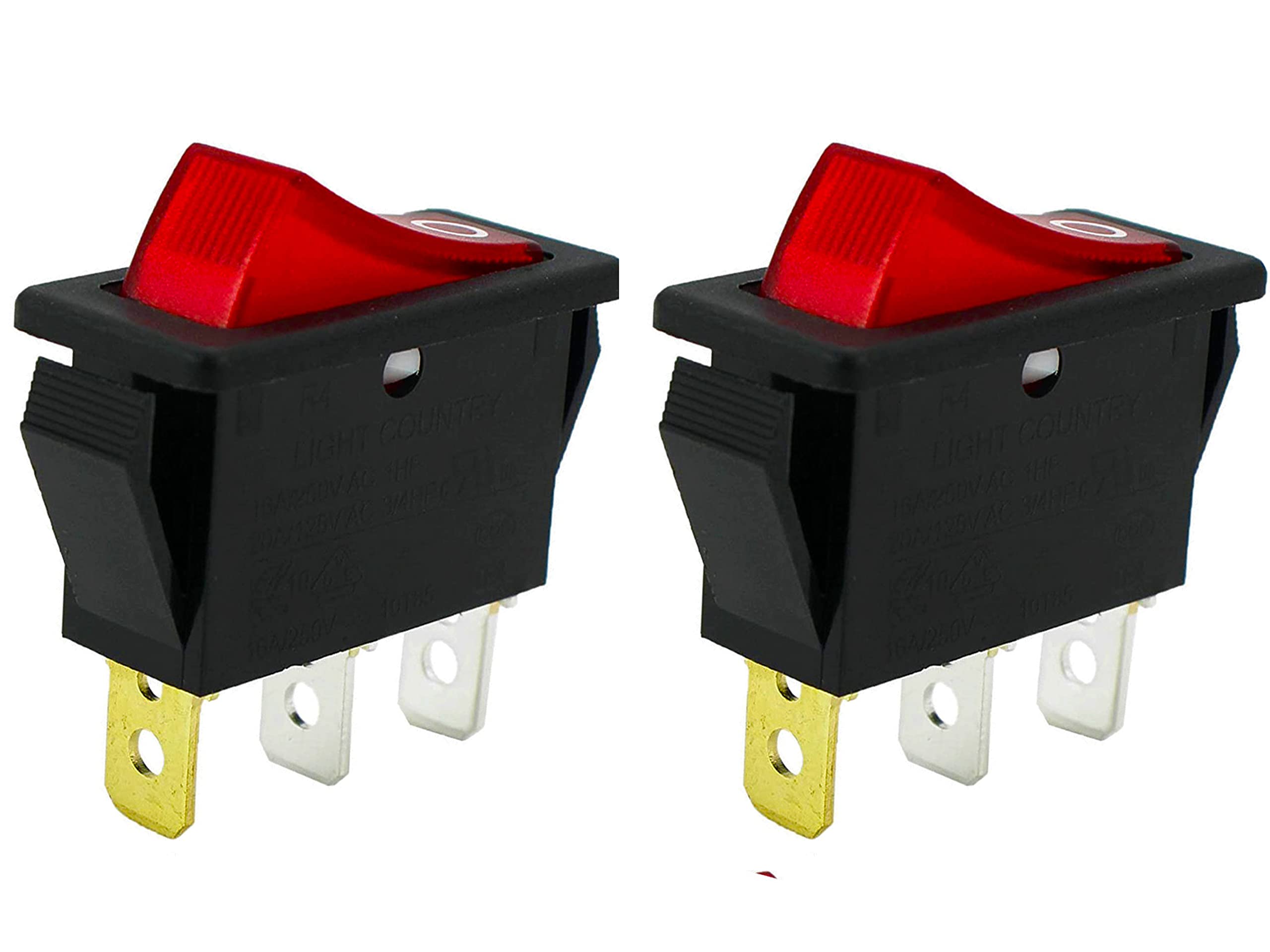 2 Pack 120927-24 On Off 120 Volt 3 Prong Plug Rocker Switch Lighted for Electric Fireplaces FMI Desa 29-159-1 Heater Switch 28785