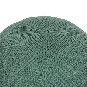 ARTPLAN Outdoor Pouf Ottoman Foot Rest Hand Weaving Knight Home Nahunta Pouf Round Kintted Olefin,Green