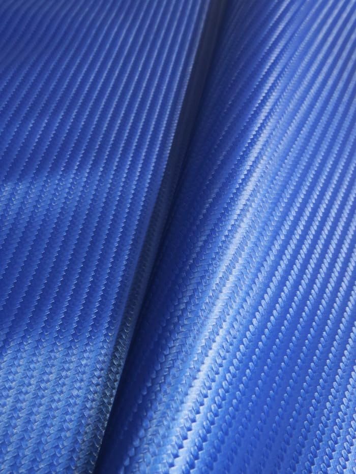 Carbon Fiber Marine Vinyl Fabric - 10 Colors - Sold by The Yard Waterproof PVC Upholstery Commercial Outdoor (Royal)