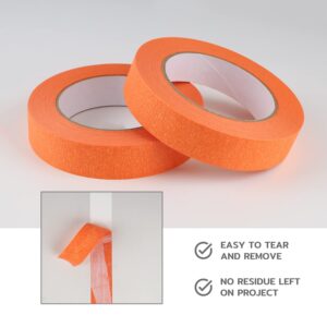 Lichamp 10 Pack Orange Painters Tape 1 inch, Medium Adhesive Orange Masking Tape Bulk Multi Pack, 1 inch x 55 Yards x 10 Rolls (550 Total Yards)