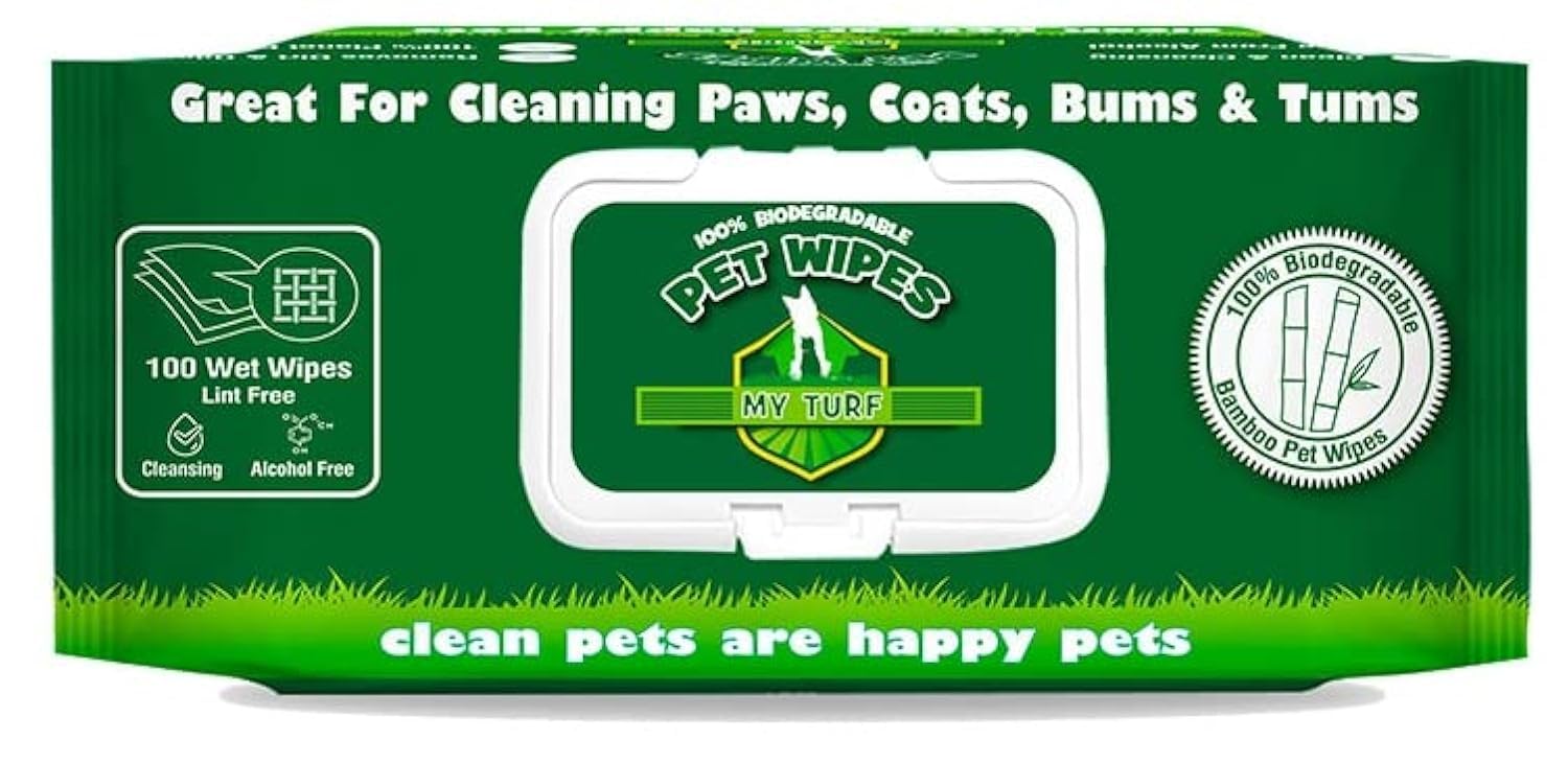 My Turf Unscented Dog Wipes – 100 pcs Pet Wipes for Paw Face Ears and Butt – Cat & Dog Wipes Cleaning – Kitten and Puppy Grooming Bath Wipes 6x8 Inch