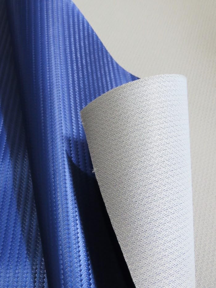 Carbon Fiber Marine Vinyl Fabric - 10 Colors - Sold by The Yard Waterproof PVC Upholstery Commercial Outdoor (Royal)