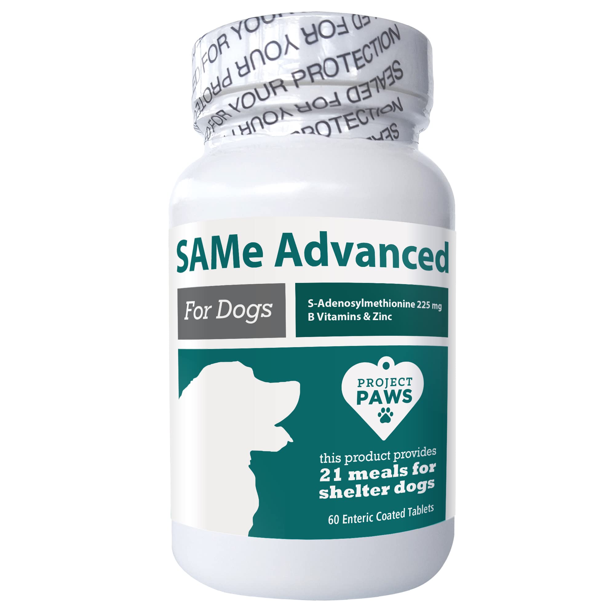 Project Paws Same for Dogs - Liver Support for Dogs with Vitamin B - Cognitive Dog Supplement - S Adenosyl Methionine for Dogs - 60 ct.