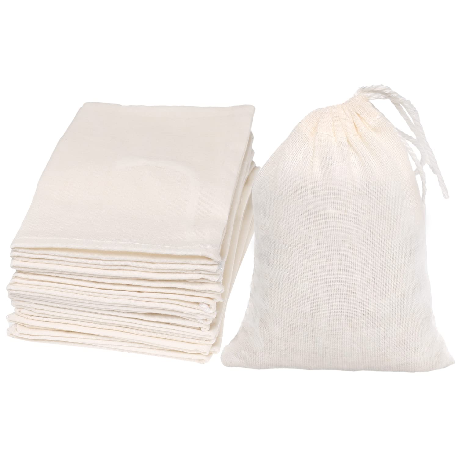 Limko Cotton Bags Muslin Bags Sachet Bag for Home Supplies (3x4 Inch 10 Pack)