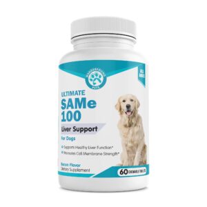 same 100, liver support for dogs, sam e chewable hepatic support for dogs, promotes cell membrane strength, bacon flavor (60 count)