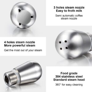 Coffee Machine Steam Nozzle, Anti Scratches Stainless Steel Multiple Holes Tip Replacement Coffee Machine Spout for Restaurants for Milk Tea Shop(Three holes)