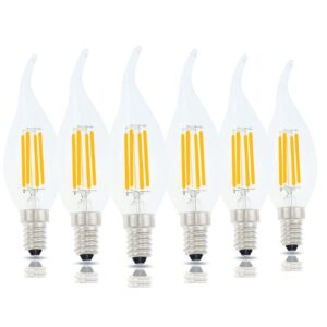 Lamsky E14 LED Bulb European Base 4W LED Chandelier Light Bulbs Dimmable 40W Equivalent,Flame Tip Candelabra LED Bulbs,110V 2700K Warm White,6 Pack