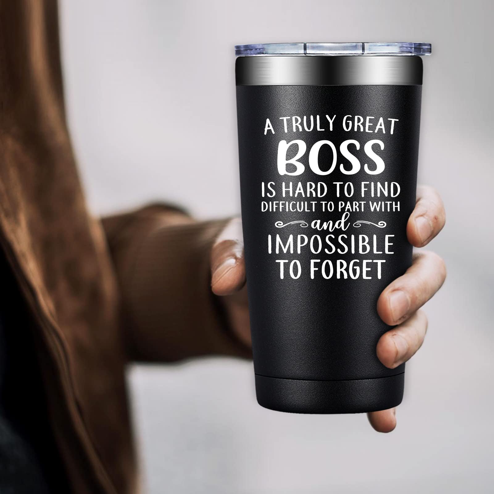 DOEARTE Bosses Day Gifts - Boss Gifts for Men - A Truly Great Boss Is Hard to Find - Retirement, Appreciation, Christmas for Boss, Employees, Leader, Woman - Boss Tumbler 20oz