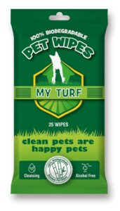 my turf unscented dog wipes – 25 pcs pet wipes for paw face ears and butt – cat & dog wipes cleaning – kitten and puppy grooming bath wipes 6x8 inch