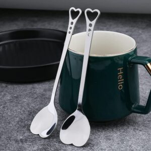 20 Pieces Heart Shaped Stainless Steel Dessert Spoons 5.7inch Coffee Spoon Teaspoon Stirring Spoon Ice Cream Spoon for Home, Restaurant Kitchen, Cafe or Bar.