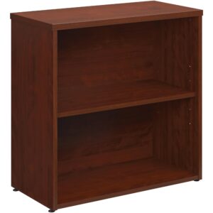 officeworks by sauder affirm 2 shelf bookcase, classic cherry finish