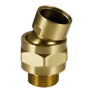 solid brass shower head swivel ball adapter, adjustable shower arm extension shower head adapter, shower connector ball joint, brushed gold