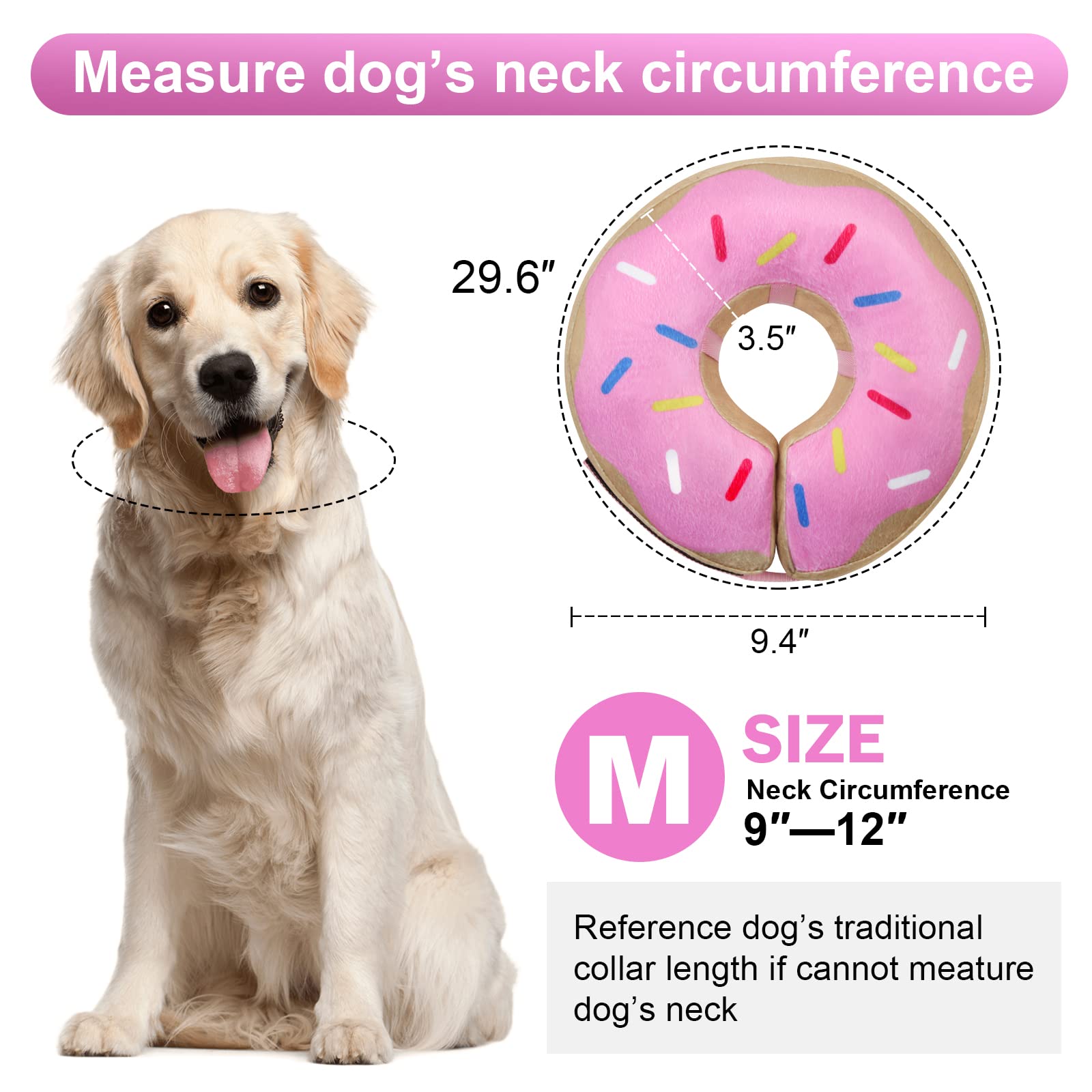 Leo IRis Inflatable Cone Collar for Large Medium Small for Dogs Cats Soft Dog Cone Adjustable E Collar Dog Neck Donut Dog Cone Alternative After Surgery to Prevent from Biting Licking with Pump