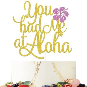 you had me at aloha cake topper, hawaii wedding decor, mr and mrs cake topper, tropical summer beach wedding bridal shower wedding party decoration