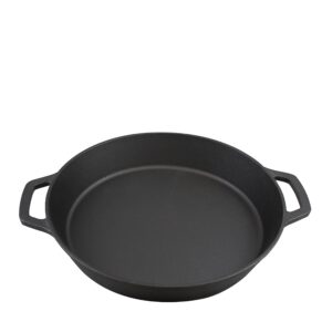 home vss large pre-seasoned cast iron skillet 17" dual handle,commercial grade outdoor camping cooking tool,pizza, frying pan can use on open fire,grill,stovetop,induction,oven.