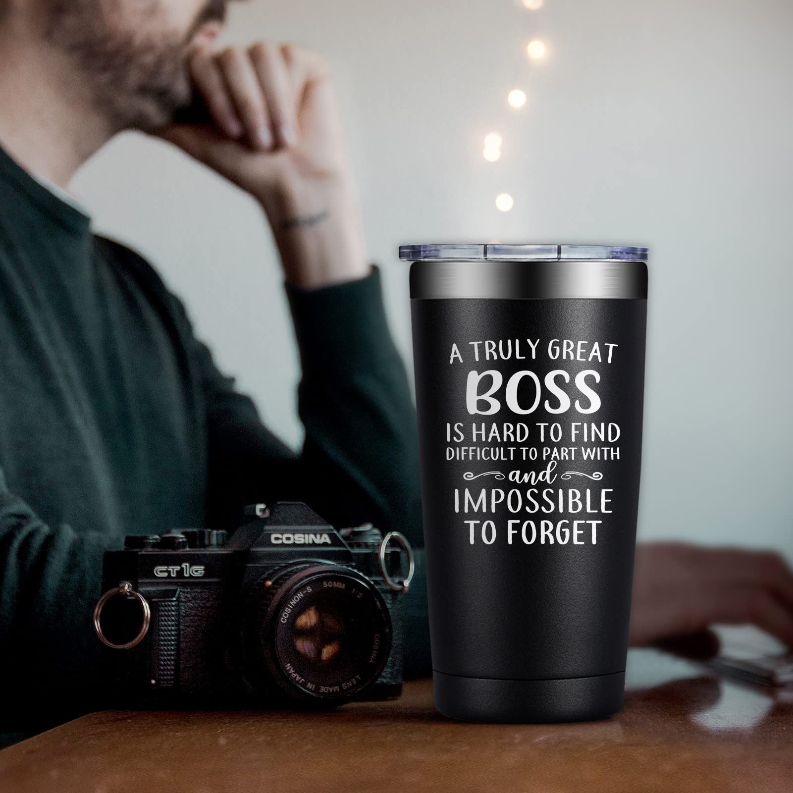 DOEARTE Bosses Day Gifts - Boss Gifts for Men - A Truly Great Boss Is Hard to Find - Retirement, Appreciation, Christmas for Boss, Employees, Leader, Woman - Boss Tumbler 20oz