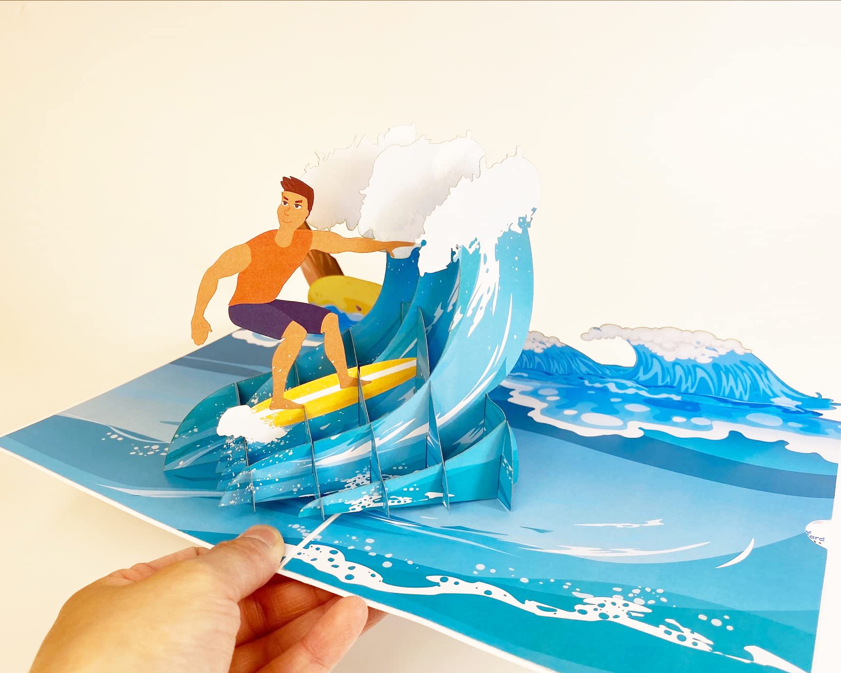 POP CARD EXPRESS Surfer Pop Up Birthday Card - Surfing, Ocean, Happy Birthday, Just Because, Special Days, Retirement, Graduation, Friendship,Anniversary Card, Unique Gifts For Men, Women