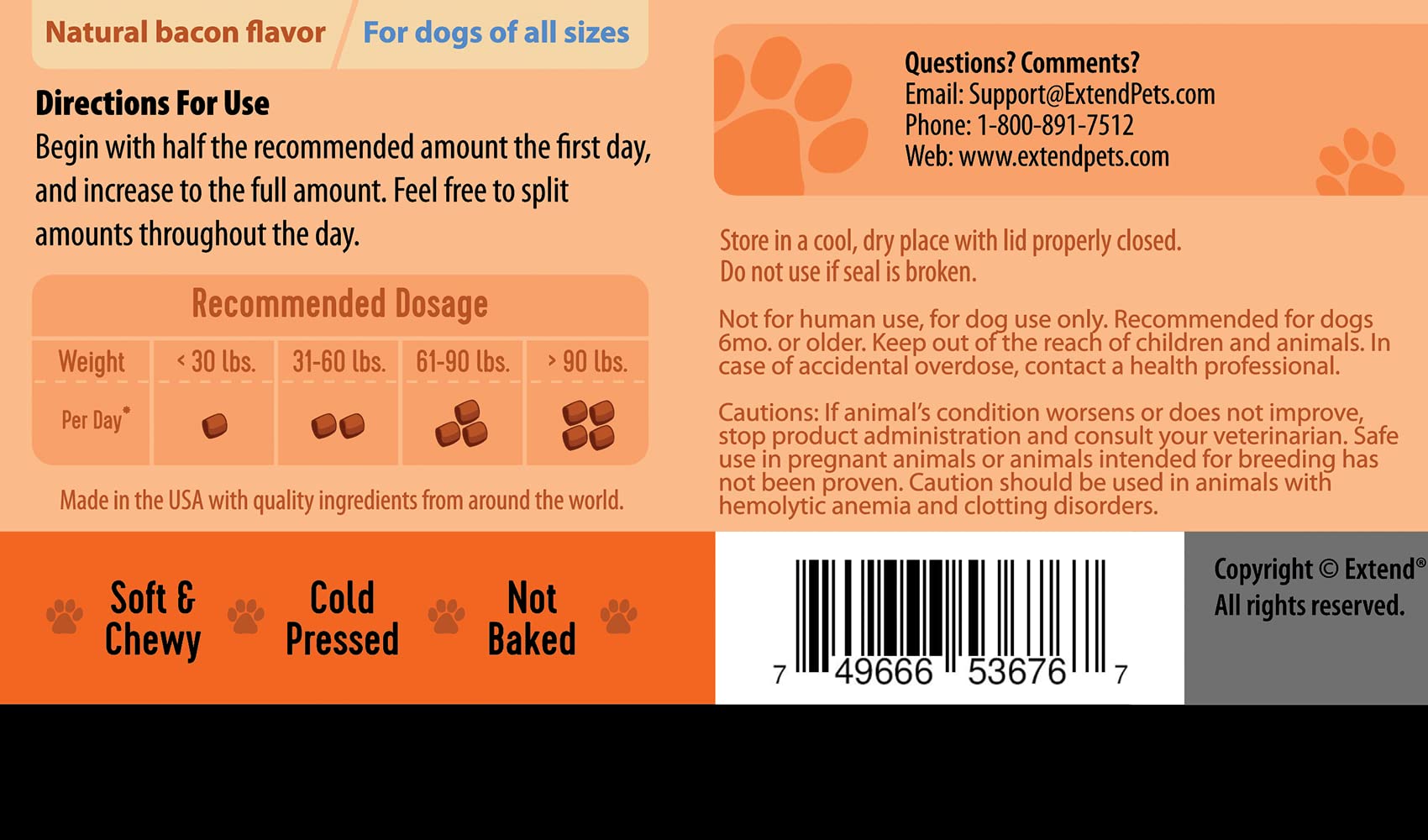 Extend - Joint Care and Probiotic for Dogs. Combo Special!