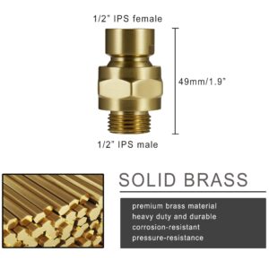 Solid Brass Shower Head Swivel Ball Adapter, Adjustable Shower Arm Extension Shower Head Adapter, Shower Connector Ball Joint, Brushed Gold