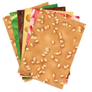 CENTRAL 23 Burger Wrapping Paper Set - 6 Sheets of Gift Wrap - Funny Wrapping Paper Sheets - Hamburger - Fast Food - Comes With Fun Stickers - Made in the UK