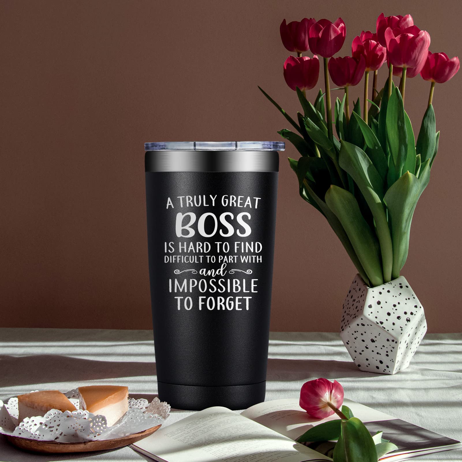 DOEARTE Bosses Day Gifts - Boss Gifts for Men - A Truly Great Boss Is Hard to Find - Retirement, Appreciation, Christmas for Boss, Employees, Leader, Woman - Boss Tumbler 20oz