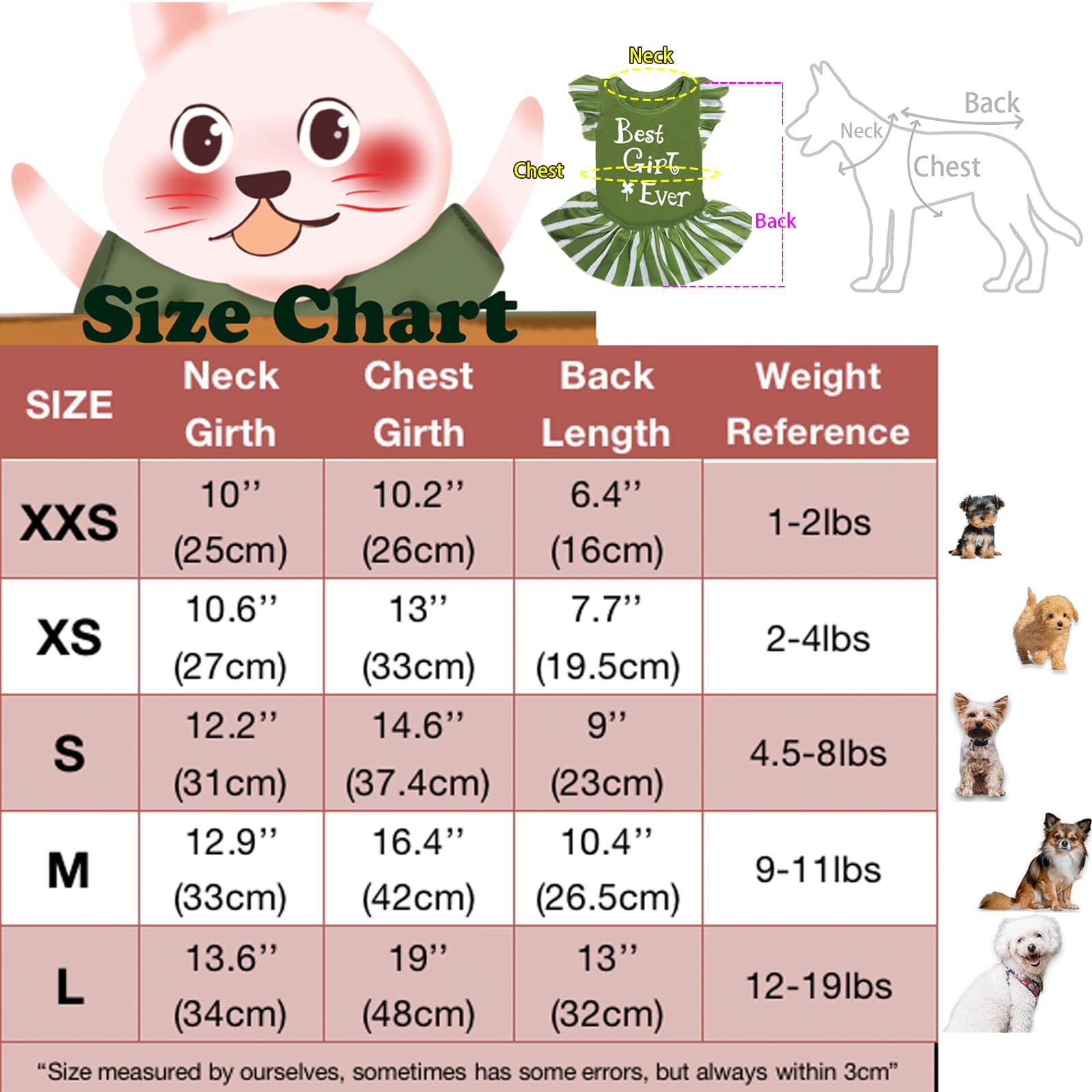 XPUDAC 4 Pieces Dog Dress Girl Dog Clothes for Small Dogs Girl Flower Dog Dresses for Small Dogs Apparel Colorful Small Dog Clothes Female (X-Small, 4 Flower)