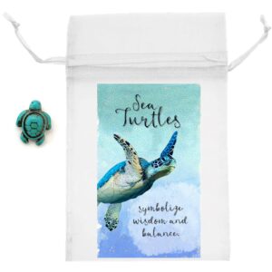 Smiling Wisdom - 20 Bulk Gift Sets - Employee Mini Appreciation Greeting Cards and Keepsake Gift Sets - 60 Pcs - Turquoise Sea Turtles