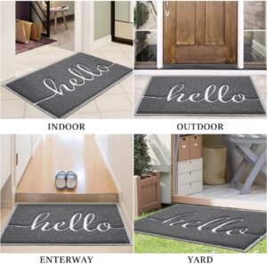 BeneathYourFeet Door Mat (36"x24",Dark Grey), Welcome Mat Low Profile Floor Mat Front Doormat Outdoor Door Rug Non Slip Rugs for Entryway, Patio, High Traffic Areas