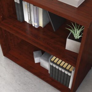 OfficeWorks by Sauder Affirm 2 Shelf Bookcase, Classic Cherry Finish