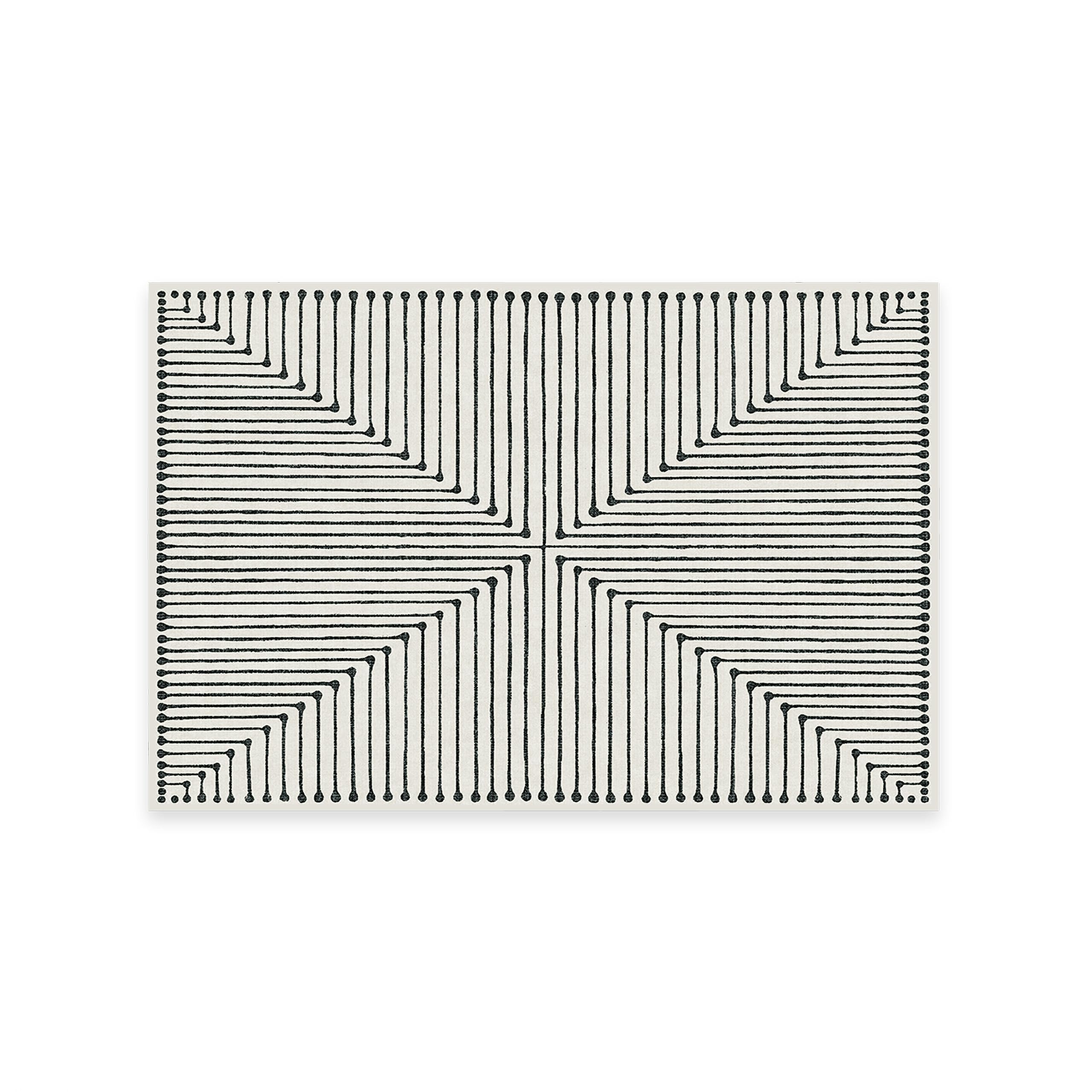 RUGGABLE x Jonathan Adler Washable Rug - Perfect Modern Area Rug for Living Room, Bedroom, Kitchen & Dorm Room - Stain & Water Resistant - Durable, Inkdrop Black/Ivory 2'x3' (Standard Pad)