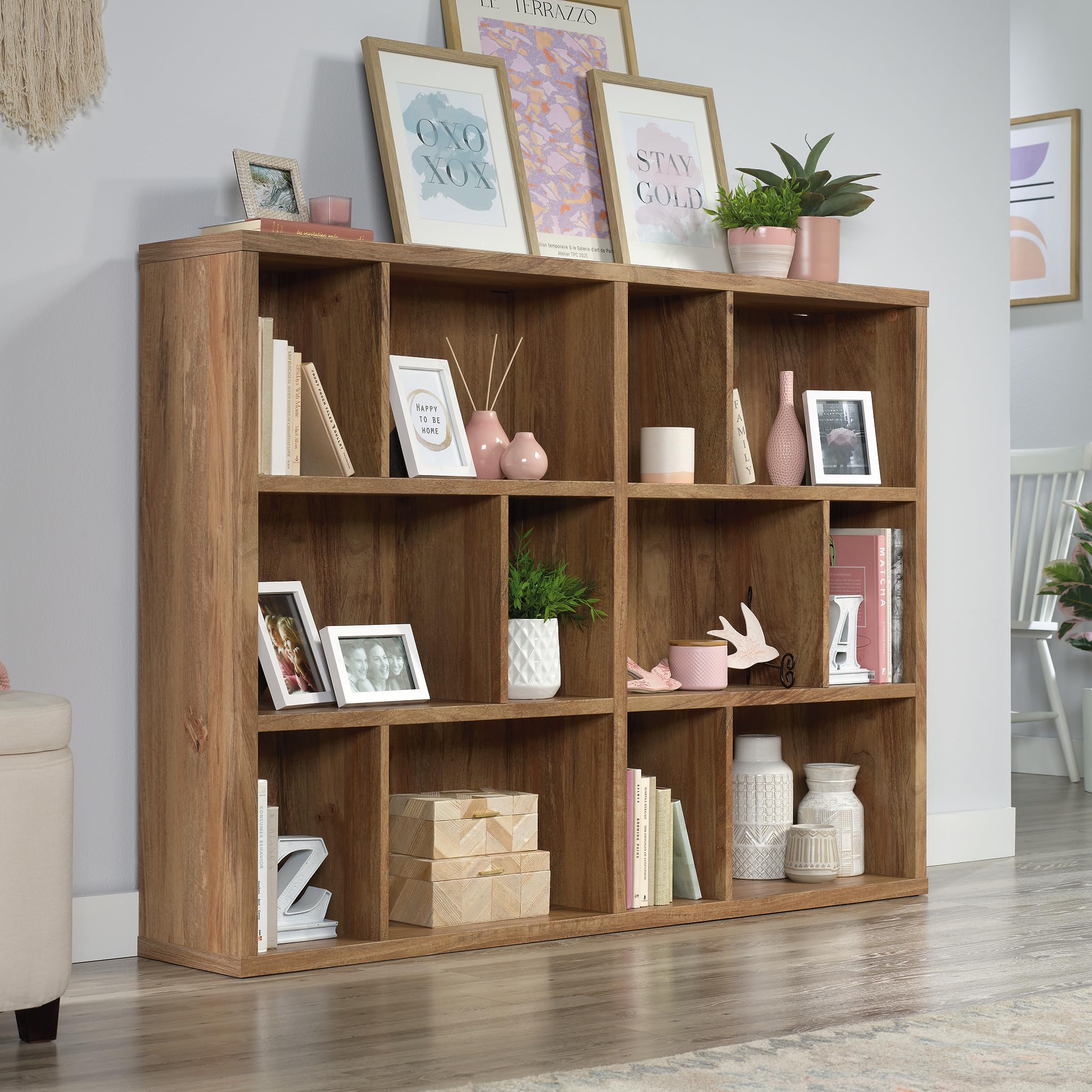 Sauder Horizontal Bookcase, Sindoori Mango Finish