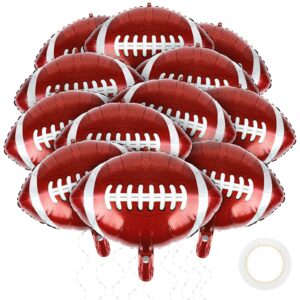 durony 12 pieces 18 inches football balloons football themed party decorations foil mylar rugby ball balloons for birthday sports graduation party