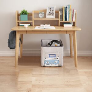 BALANBO Kid's Desk Kid's Table with Drawers and Bookshelf Wooden Kid's Media Desk Student Learning Computer Workstation and Writing Desk (Natural Color