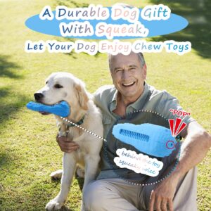 YELEOKE Dog Toys for Aggressive Chewers ,Durable Indestructible Dog Toys for Medium Large Dog Breed,Tough Dog Chew Toys with Natural Rubber, Squeaky Dog Teething Toy(Blue)