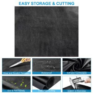 PU Fabric Leather 2 Yards 58" x 72", 0.9mm Thick Faux Synthetic Leather Material Sheets for Upholstery Crafts, DIY Sewings, Sofa, Handbag, Hair Bows Decorations (Black_Smooth Surface_2 Yards)