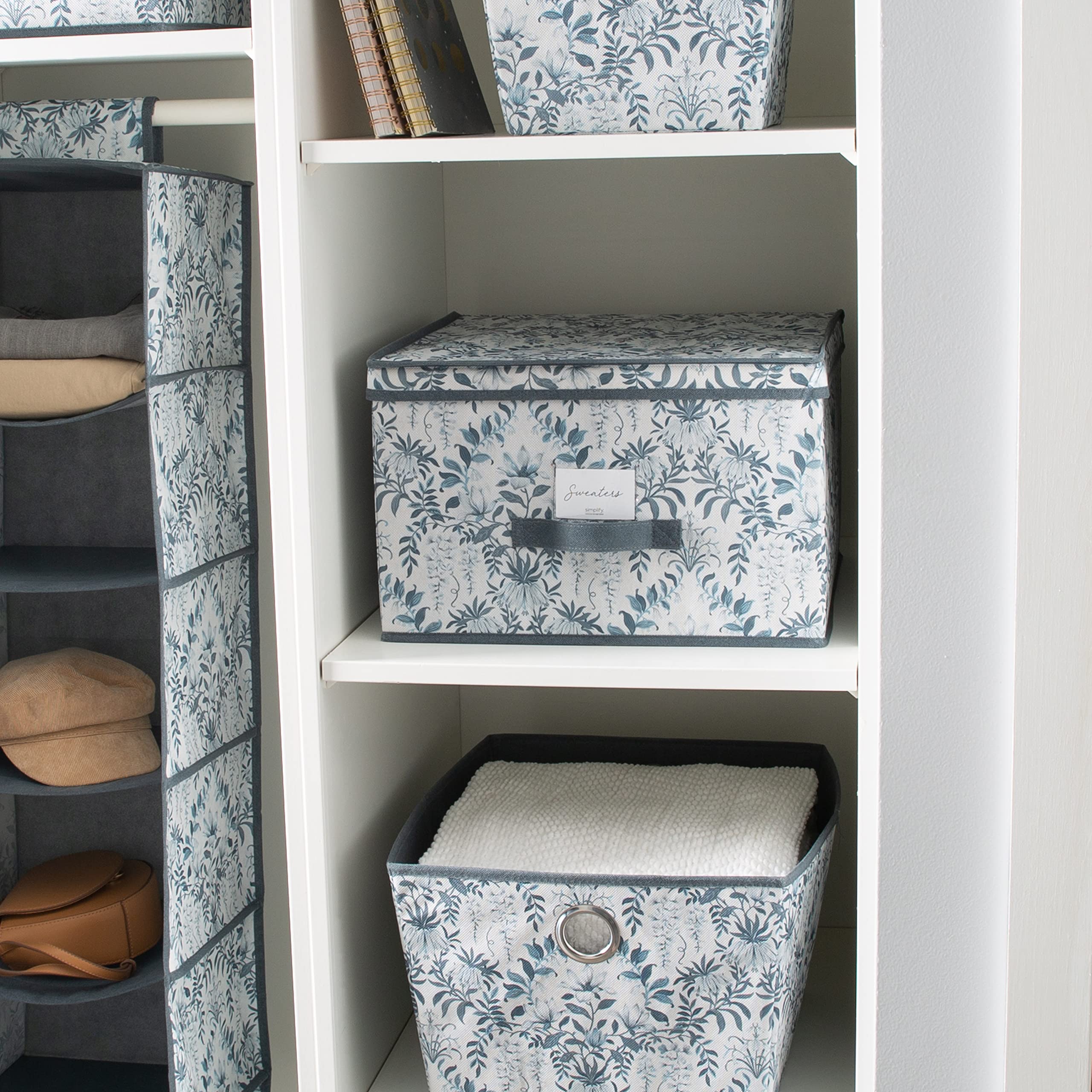 Laura Ashley Non-Woven Jumbo Storage Box | Dimensions: 16"x 16"x 10" | Foldable | Closet Organization | Parterre