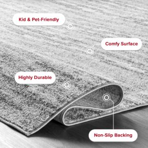 nuLOOM 2' x 14' Performance Indoor Area Rug, Non-Shed, Power Loomed High-Traffic Area Rug for Living Room, Bedroom, Home, Sherill Grey