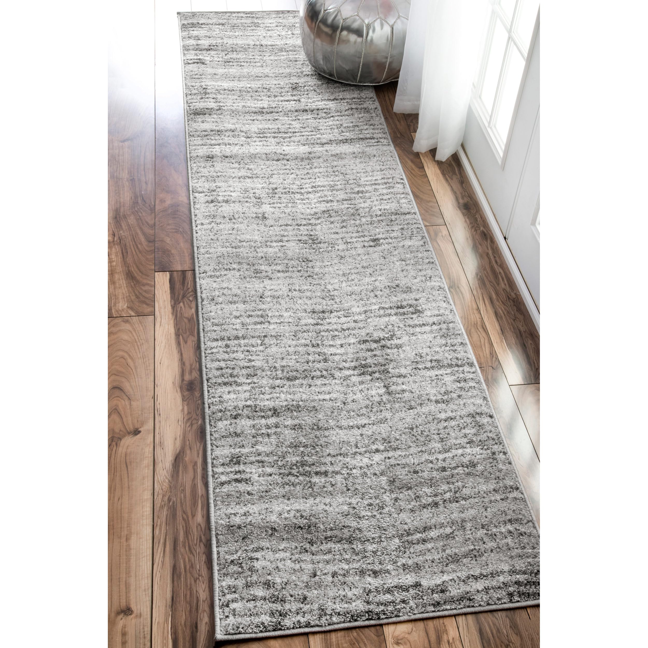 nuLOOM 2' x 14' Performance Indoor Area Rug, Non-Shed, Power Loomed High-Traffic Area Rug for Living Room, Bedroom, Home, Sherill Grey