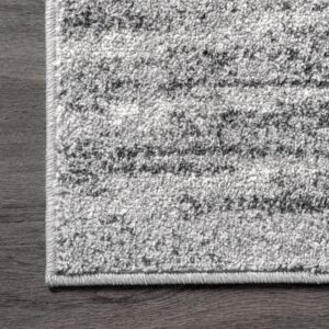 nuLOOM 2' x 14' Performance Indoor Area Rug, Non-Shed, Power Loomed High-Traffic Area Rug for Living Room, Bedroom, Home, Sherill Grey