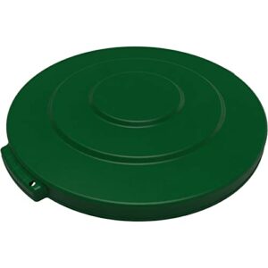 sparta bronco trash can lid, round waste container cover, polyethylene, 10 gallons, green, (pack of 6)