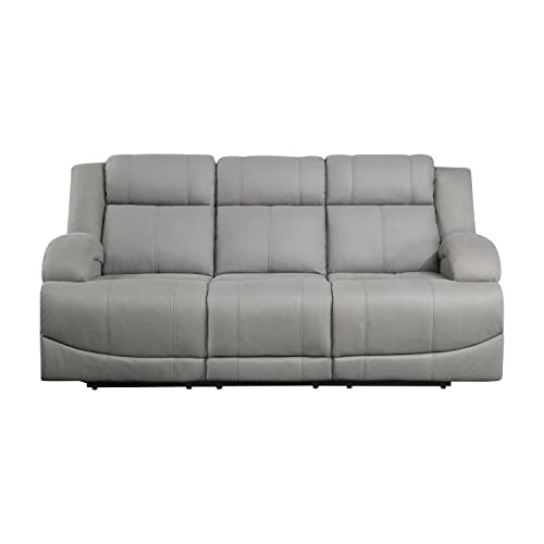 Lexicon Landwood Power Double Reclining Sofa, Gray