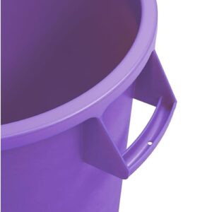 SPARTA Bronco Waste Container Trash Container, Round Trash Bin for Disposal, 10 Gallons, Purple, (Pack of 6)