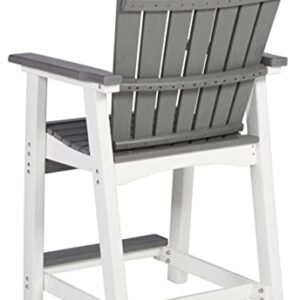 Signature Design by Ashley Outdoor Transville HDPE Patio Barstool, 2 Count, Gray