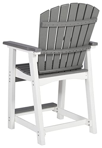 Signature Design by Ashley Outdoor Transville HDPE Patio Barstool, 2 Count, Gray