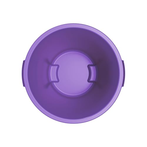 SPARTA Bronco Waste Container Trash Container, Round Trash Bin for Disposal, 10 Gallons, Purple, (Pack of 6)