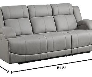 Lexicon Landwood Power Double Reclining Sofa, Gray