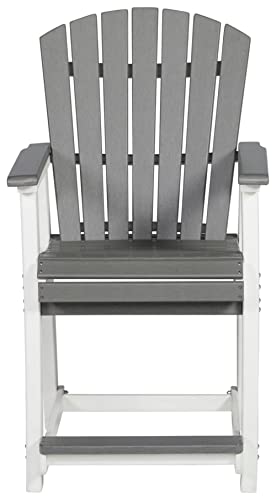 Signature Design by Ashley Outdoor Transville HDPE Patio Barstool, 2 Count, Gray