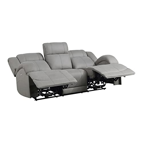 Lexicon Landwood Power Double Reclining Sofa, Gray